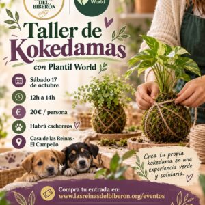 Taller de kokedamas con cachorros en El Campello