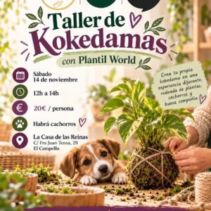 Taller de kokedamas con cachorros en El Campello