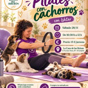 🧘‍♀️ PILATES CON CACHORROS EN CAMPELLO – Clase solidaria con Ishtar 🐾